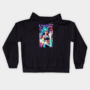 Kawaii Gym Girl 01 Kids Hoodie